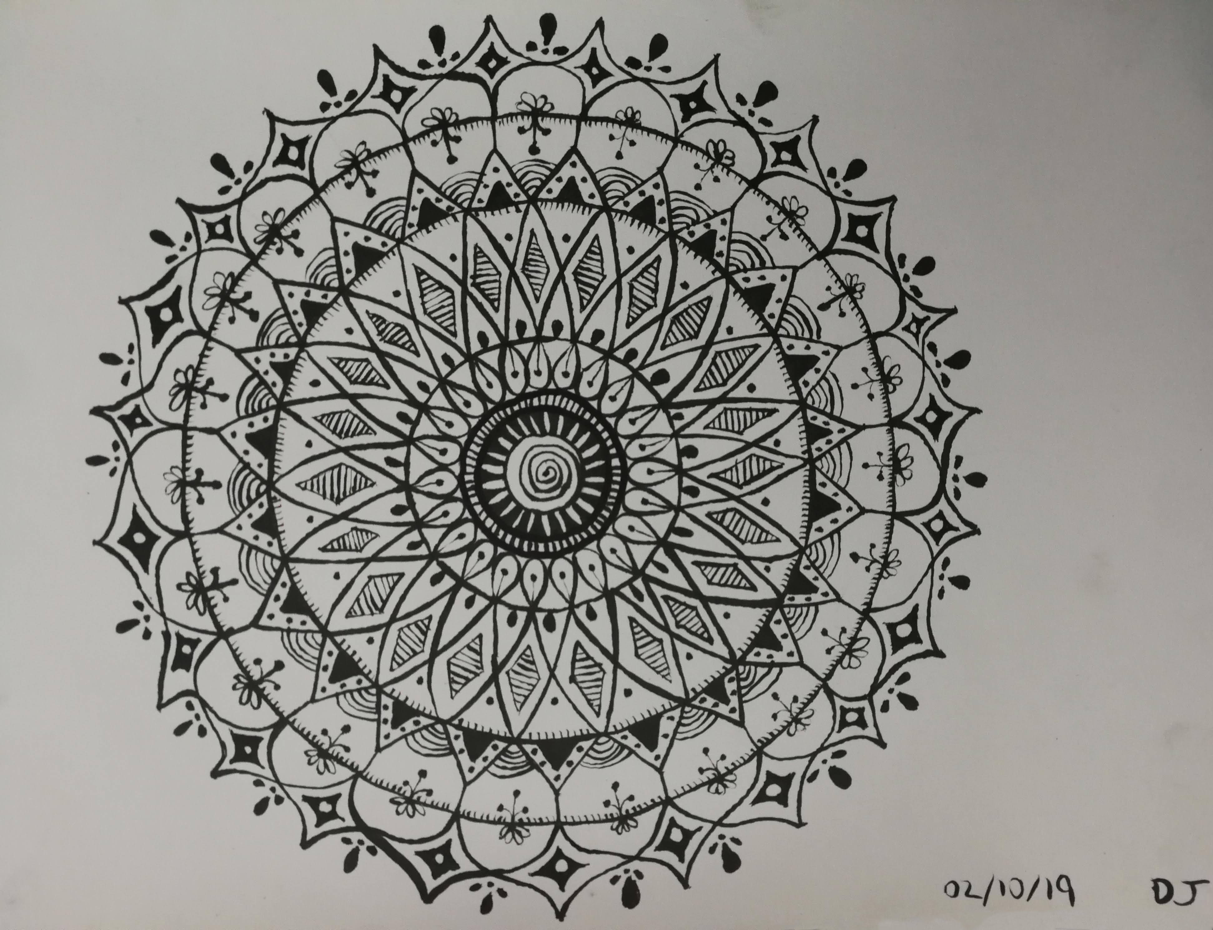 Mandala I drew for day 2 of Inktober 2019 Mandala I drew for day 2 of Inktober 2019