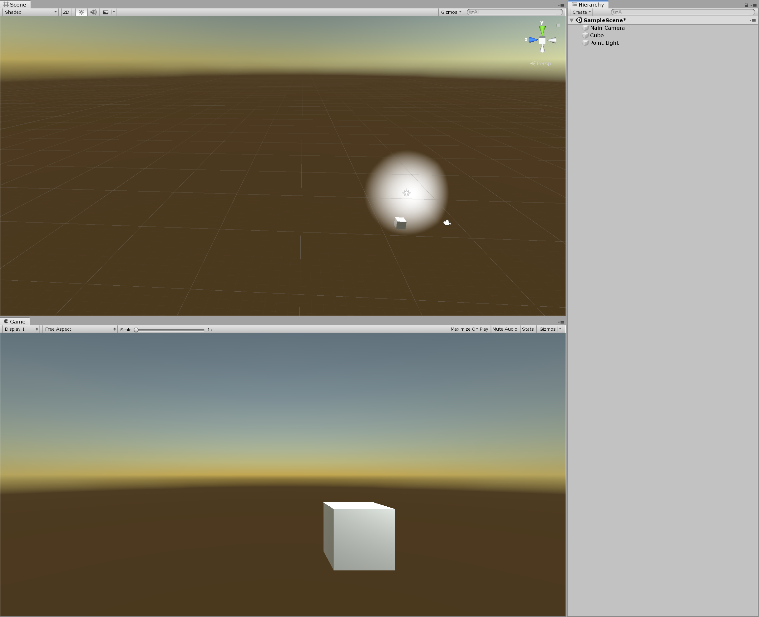 Basic cube with point light for reference when shading “Basic cube with point light for reference when shading”